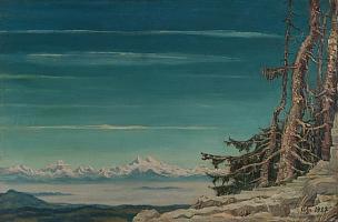 Hildenbrand, Alpenblick von Bernau, 1937, OelLw, 66 x 100 cm